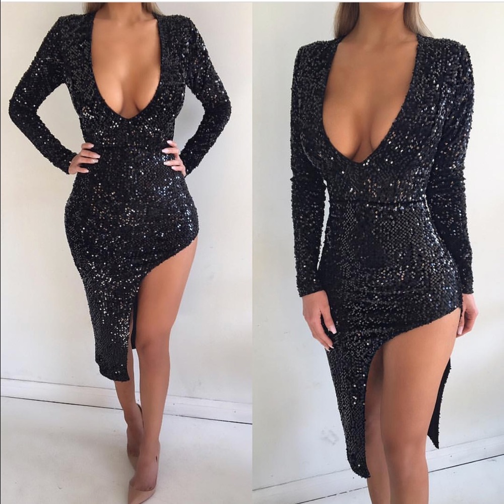 Black Sequin Dress